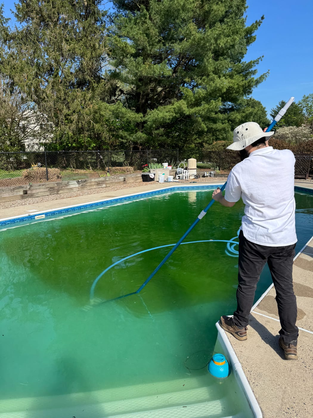 TrueBlue tech recovering a green pool